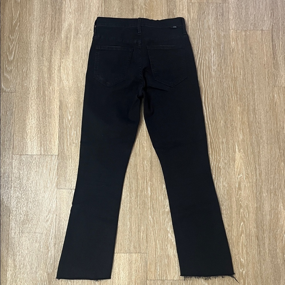 Mother The Insider Crop Step Fray Not Guilty Black High Rise Jeans size 27 - Picture 9 of 14